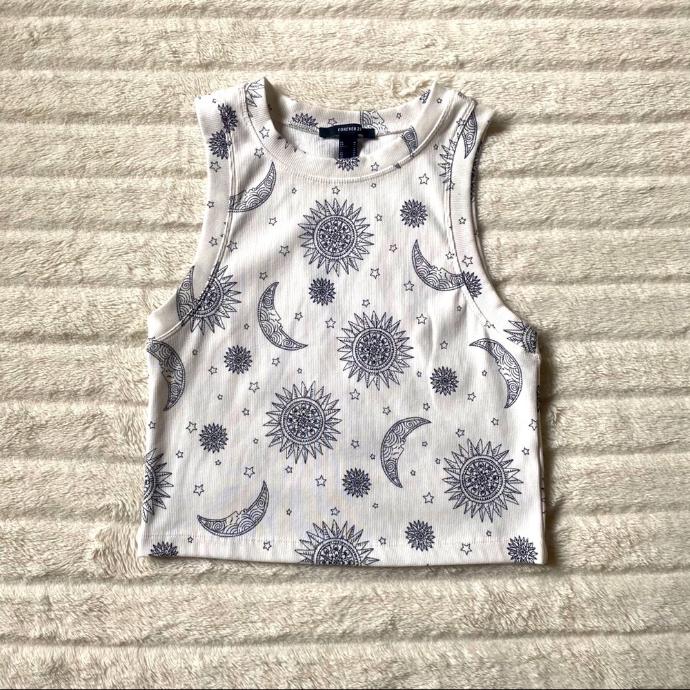 Celestial crop top tank